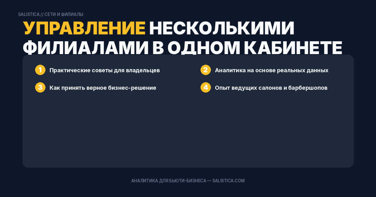 Управление несколькими филиалами в одном кабинете