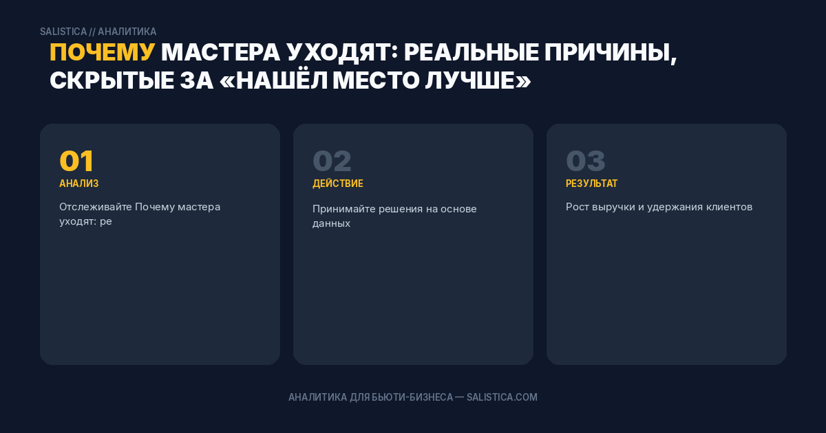 Почему мастера уходят: реальные причины, скрытые за «нашёл место лучше»