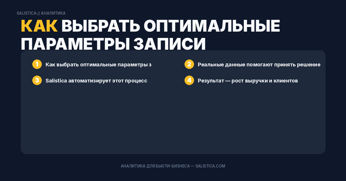 Как выбрать оптимальные параметры записи