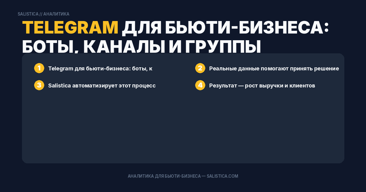 Telegram для бьюти-бизнеса: боты, каналы и группы