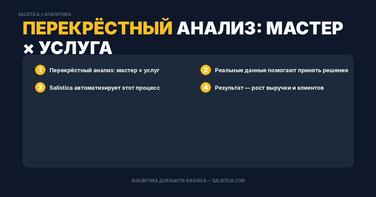 Перекрёстный анализ: мастер × услуга