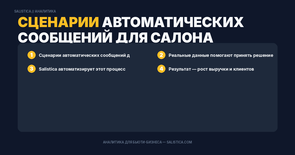 Сценарии автоматических сообщений для салона красоты
