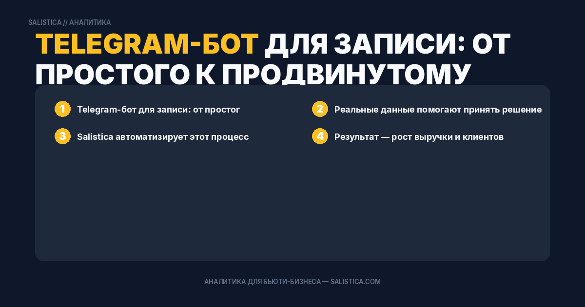 Telegram-бот для записи: от простого к продвинутому