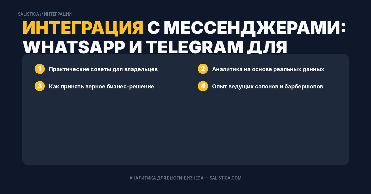 Интеграция с мессенджерами: WhatsApp и Telegram для записи