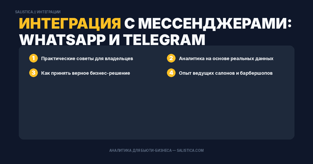 Интеграция с мессенджерами: WhatsApp и Telegram