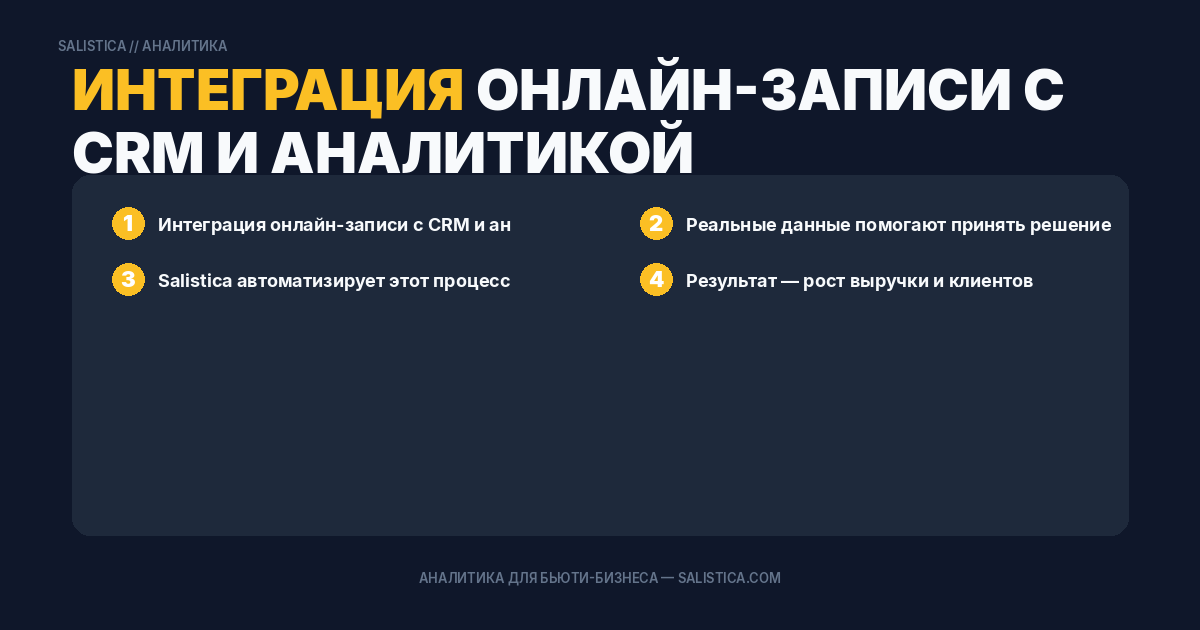 Интеграция онлайн-записи с CRM и аналитикой