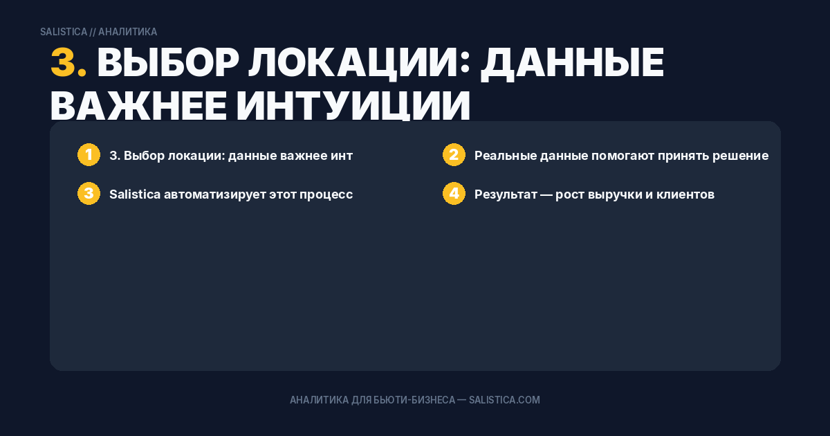 3. Выбор локации: данные важнее интуиции