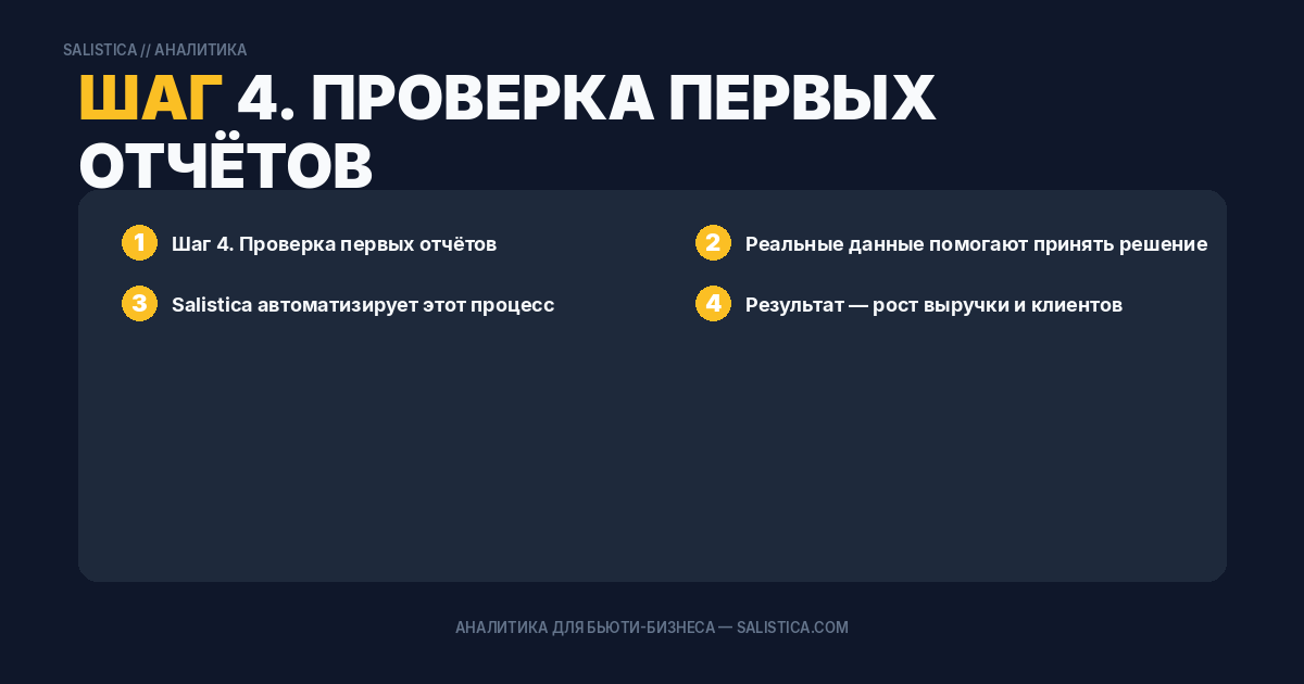 Шаг 4. Проверка первых отчётов