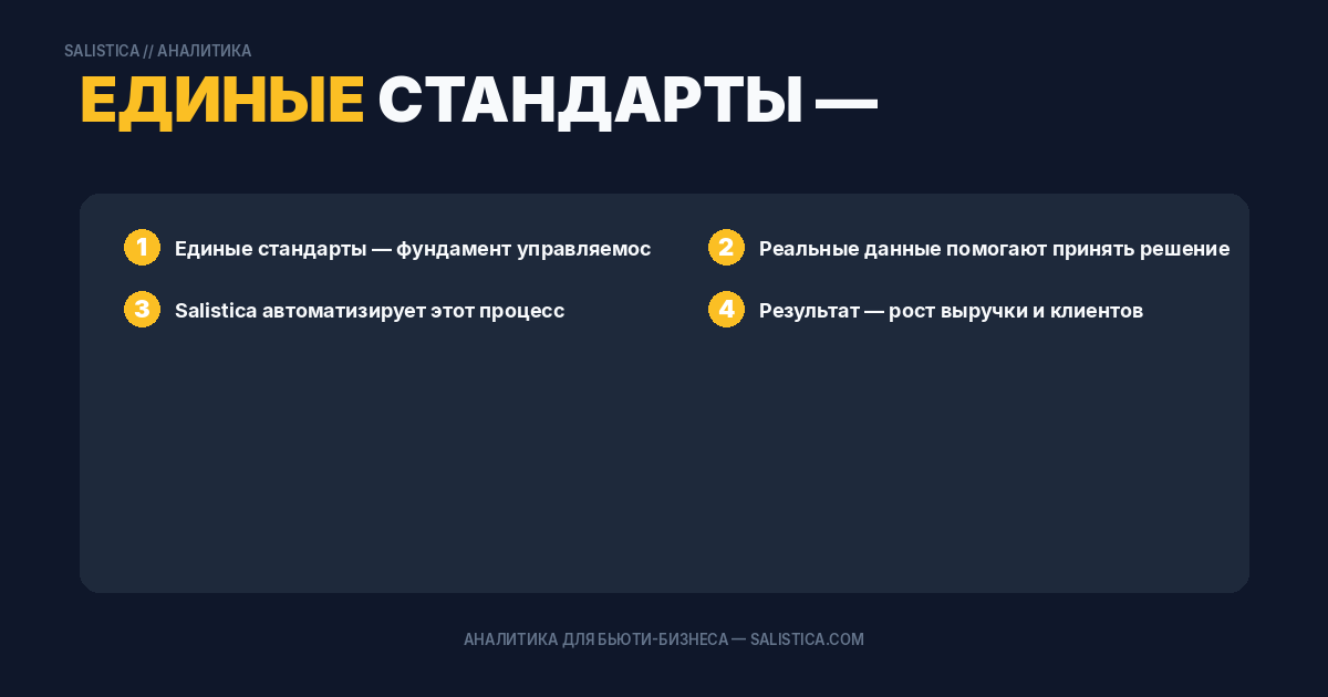 Единые стандарты — фундамент управляемости