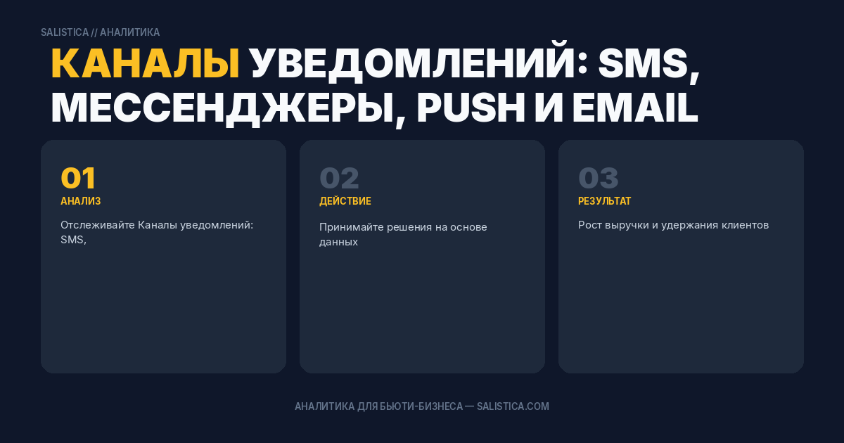Каналы уведомлений: SMS, мессенджеры, push и email