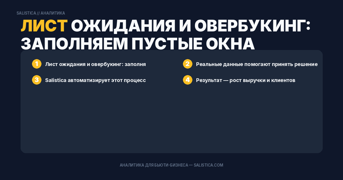 Лист ожидания и овербукинг: заполняем пустые окна