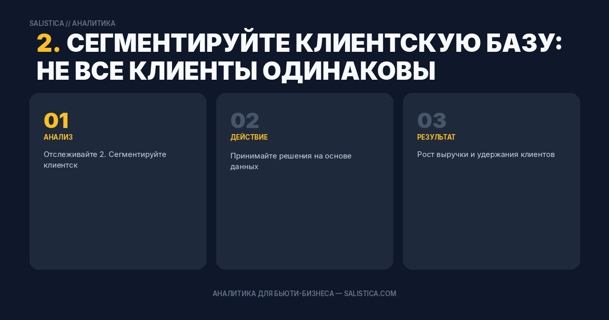 2. Сегментируйте клиентскую базу: не все клиенты одинаковы