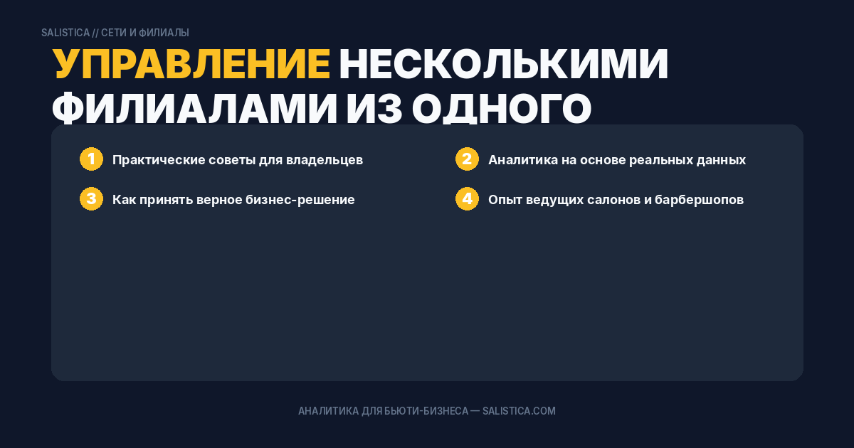 Управление несколькими филиалами из одного кабинета